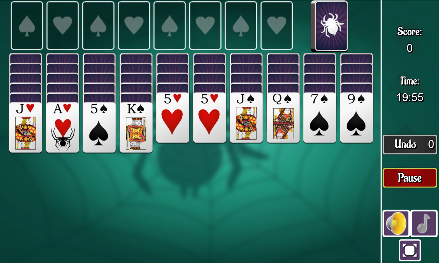  Play 2 Suits Spider Solitaire Game Free Online Fullscreen Two Suit 