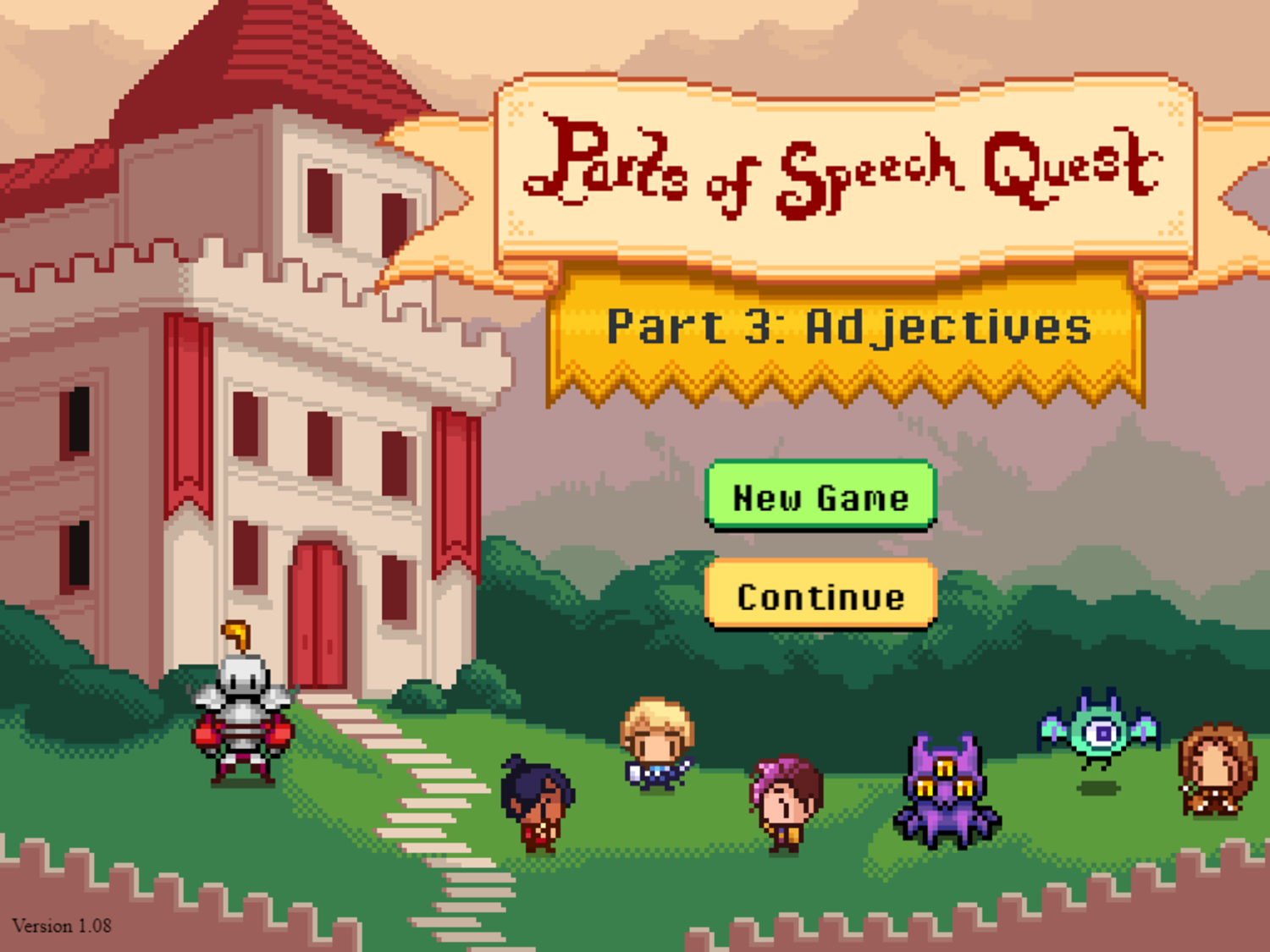 🕹️ Play Parts Of Speech Quest Adjectives Game Free Online Adjective